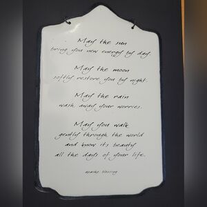 Inspirational Wall Plaque with Black and White Design - Apache blessing